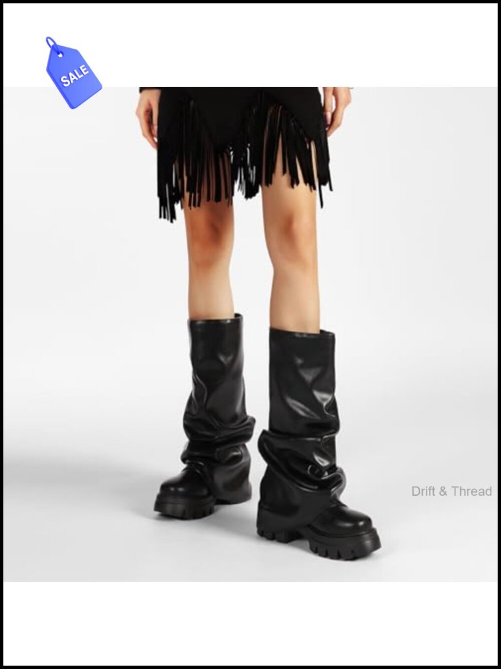 Metallic Silver Platform Boots - Picture 5 of 6